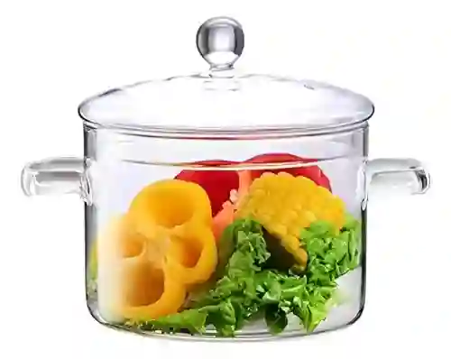 Olla De Vidrio De Borosilicato Con Tapa 1.5 Litros
