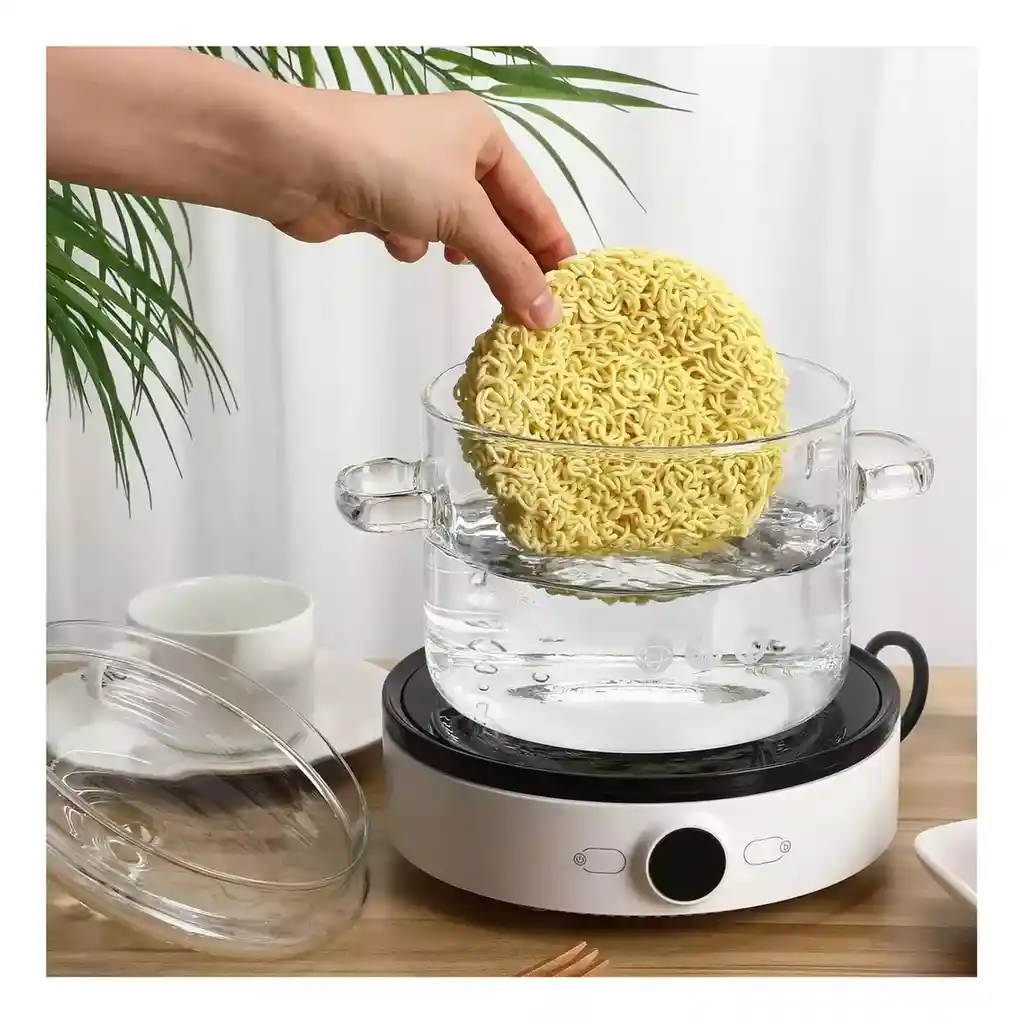Olla De Vidrio De Borosilicato Con Tapa 1.5 Litros