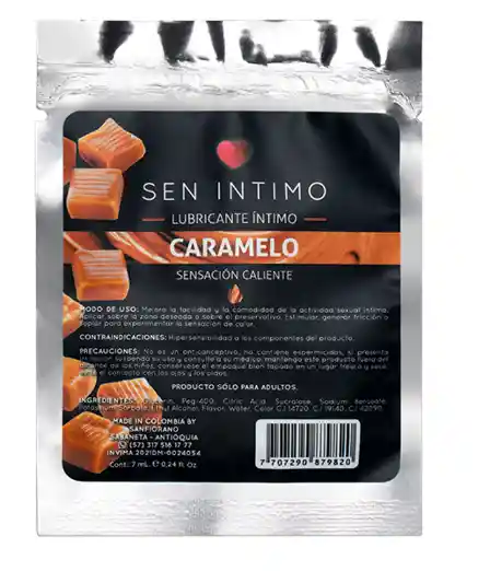 Lubricante Caramelo Sensación Caliente En 7ml