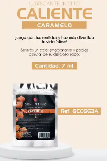 Lubricante Caramelo Sensación Caliente En 7ml