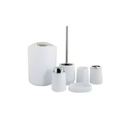 Juego Accesorios Baño Lavabo Taza Jabonera Basura Inodoro X6