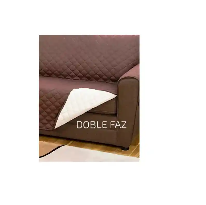 Forro Protector Sofá Doble Faz Cubre Sofá 3 Puestos Lavable