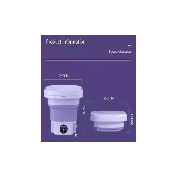 Lavadora Portátil Mini De 8 Litros, Secadora Giratoria