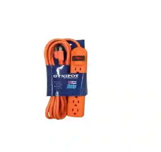 Extension Electrica Gynipot Multiple 1 Metros Naranja