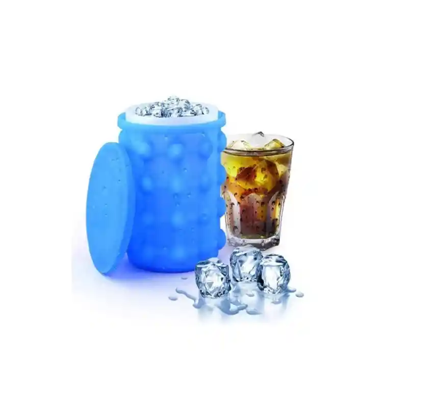 Hielera Portátil Siliconada Con Moldes Para Hielo