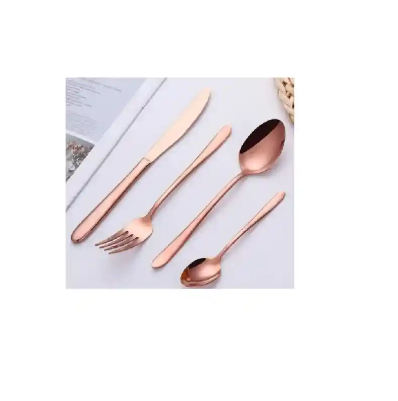 Juego De Cubiertos De Oro Rosa, Cubiertos De Acero Inoxidable