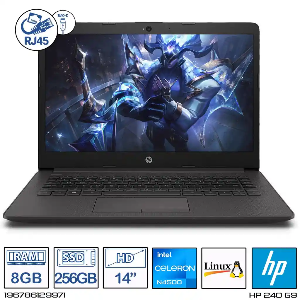Computador Portatil Hp 240 G9 Celeron N4500 Ram 8gb 256gb Hd 14