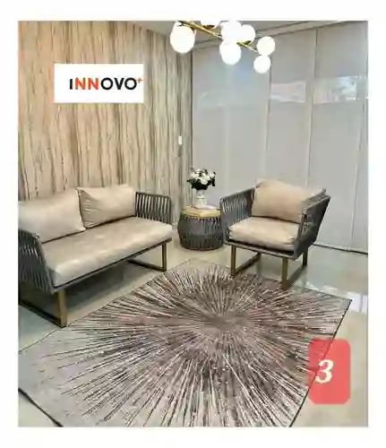 Tapete Decorativo Antideslizante Diseño Persa Three 2 Mt X 1.5 Mt Innovo