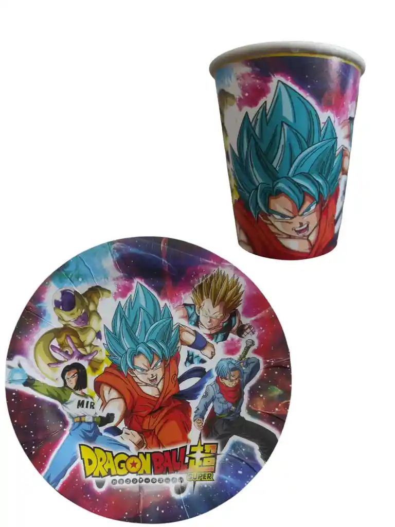 10 Platos Y Vasos Dragon Ball Goku Cumpleaños Fiestas