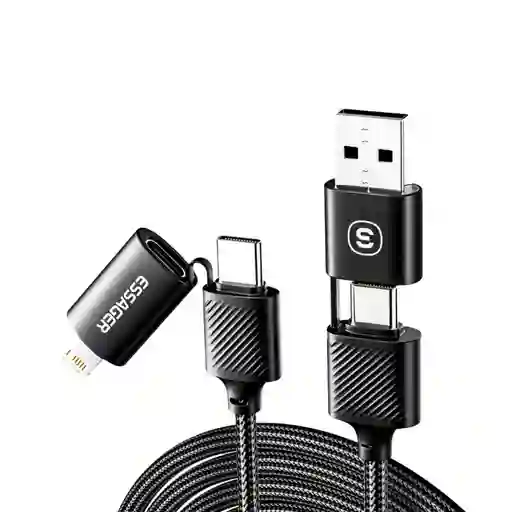 Cable Carga Rapida Para Iphone Lightning Usb Y Usb-c 65w