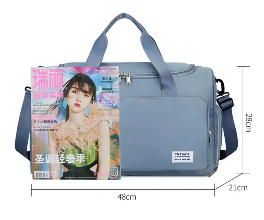 Bolso Morral Viajero Impermeable Gran Capacidad - Azul