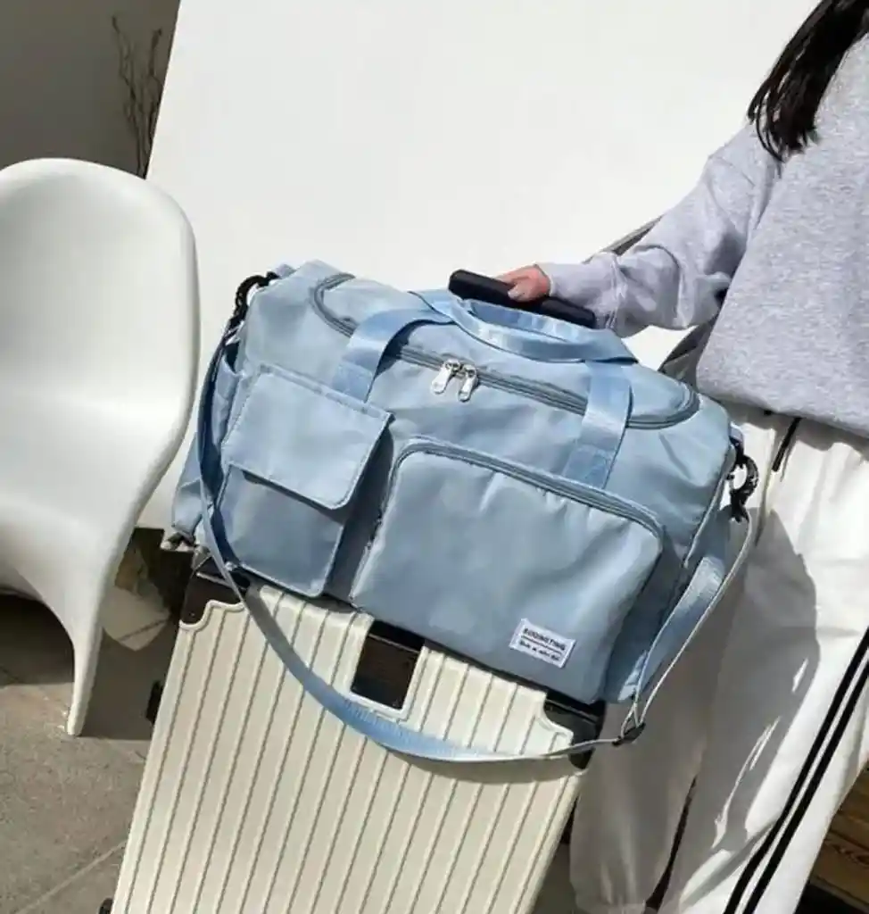 Bolso Morral Viajero Impermeable Gran Capacidad - Azul