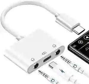 Adaptador De Audio Tipo C Con Dual Audio 3.5mm + Tipo C Carga Rapida