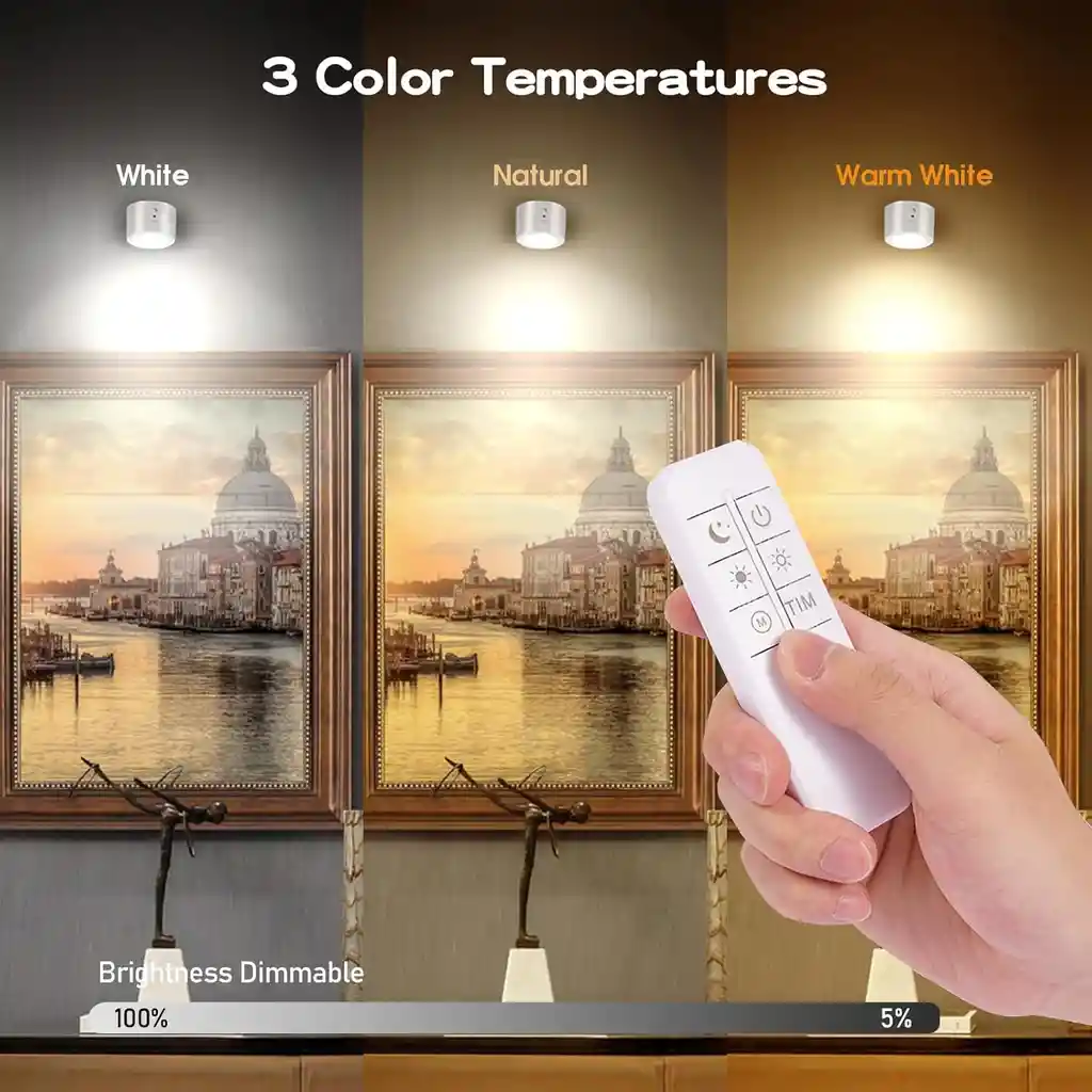 Lámpara Led De Pared Con Control Táctil, 360° Ajustable