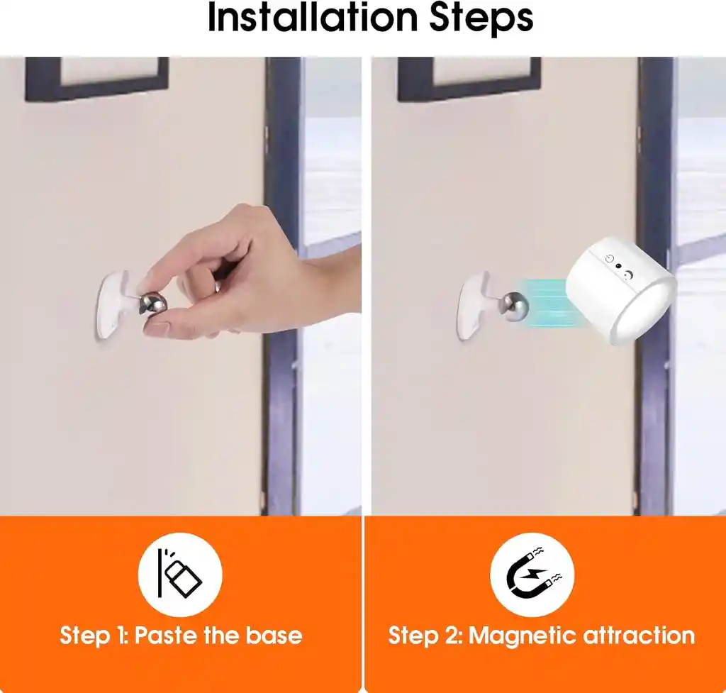 Lámpara Led De Pared Con Control Táctil, 360° Ajustable