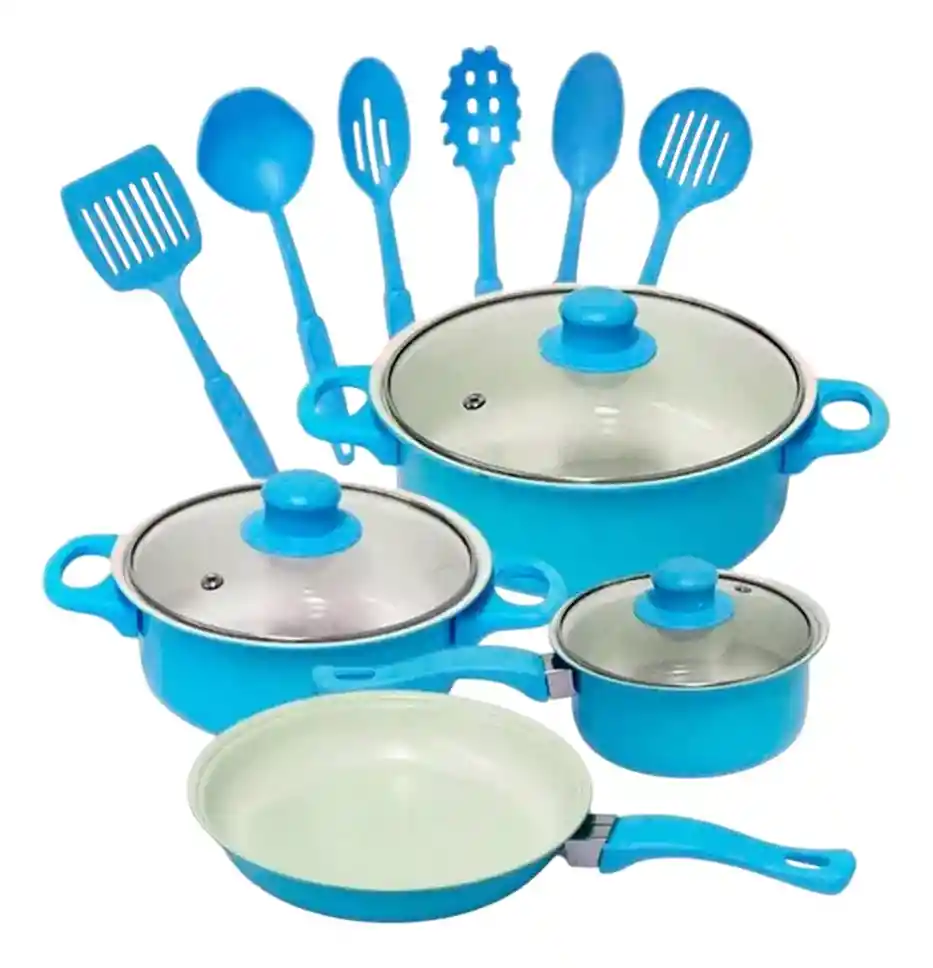 Set Cocina Ollas Sarten Utensilios Antiadherentes Batería