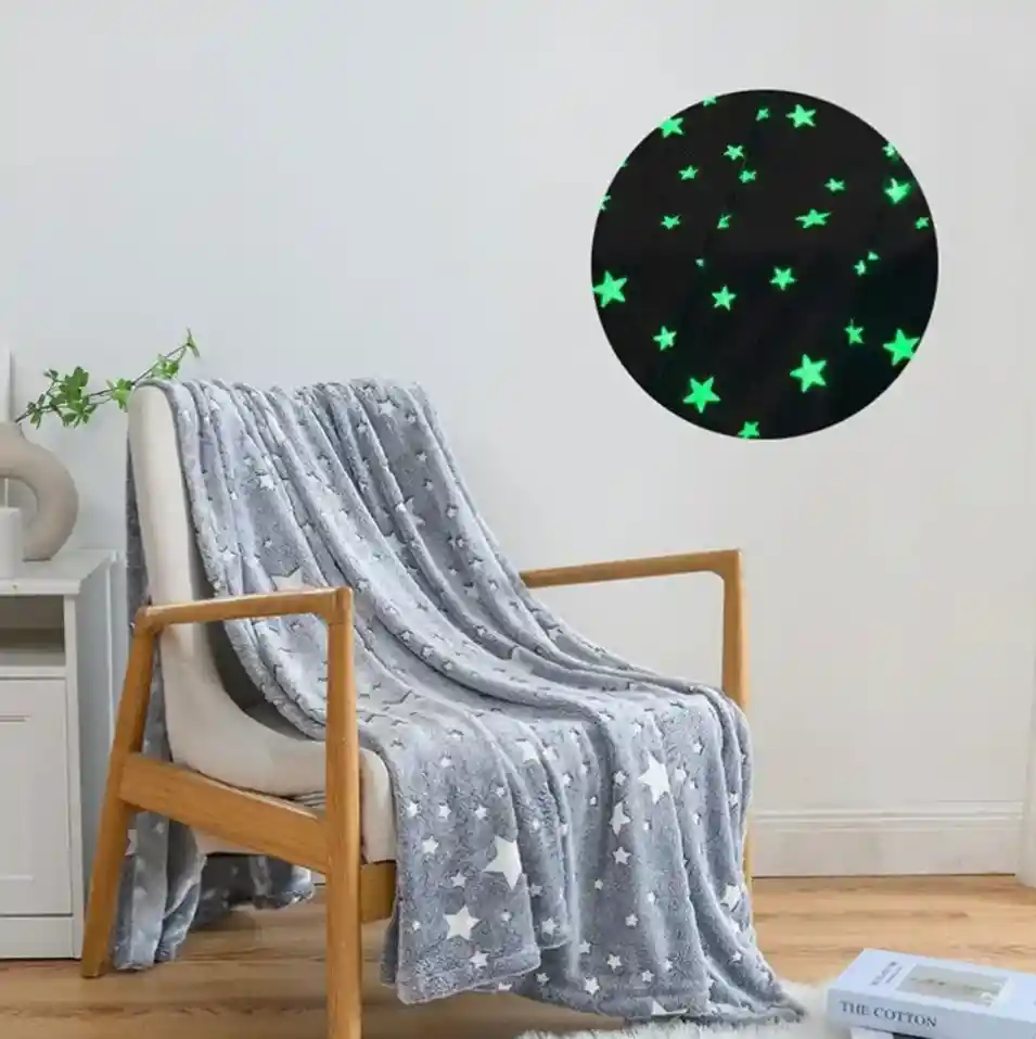 Manta Cobija Luminosa Brilla En La Oscuridad 120 X 160 Cm - Gris