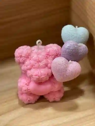 Velas Aromaticas Decorativas Con Diseno De Oso Amor Con Globos