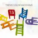 Juego De Mesa Apilar Sillas Torre 42 Pcs Colores Chair Stack