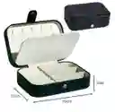 Joyero Portátil De Cuero Doble Capa Para Joyas - Negro