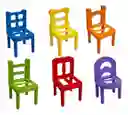 Juego De Mesa Apilar Sillas Torre 42 Pcs Colores Chair Stack