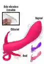 Vibrador Funda 3 En 1 Anal Clitorial Y Vagibal Con Bala Extraible