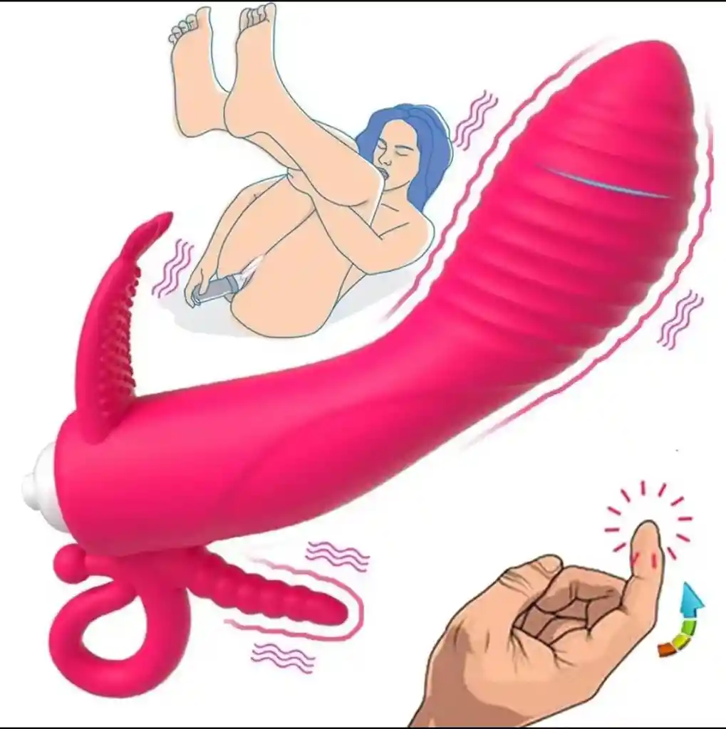Vibrador Funda 3 En 1 Anal Clitorial Y Vagibal Con Bala Extraible