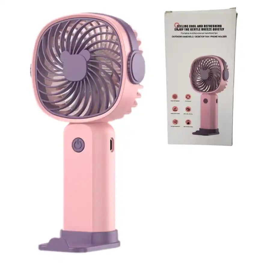 Ventilador De Mano Con Soporte Para Celular