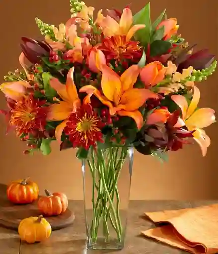 Jarron De Mix De Flores Naranjas