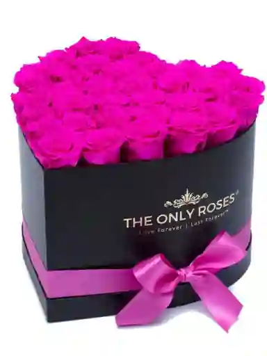 Caja De Corazon De Rosas Moradas