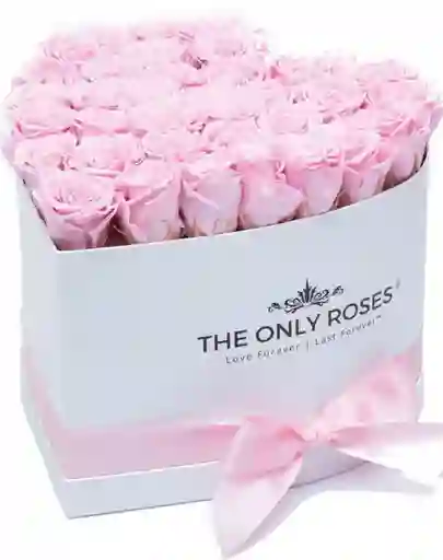 Caja De Corazon Con Rosas Rosadas