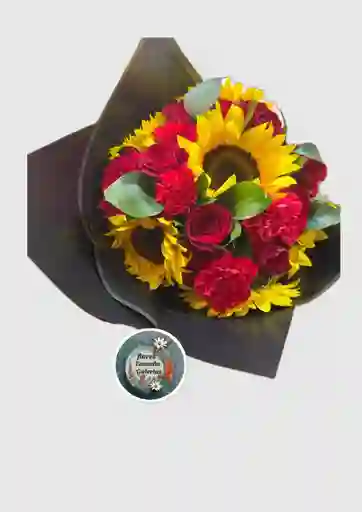Ramo De Girasoles Y Rosas Aura Encantada: