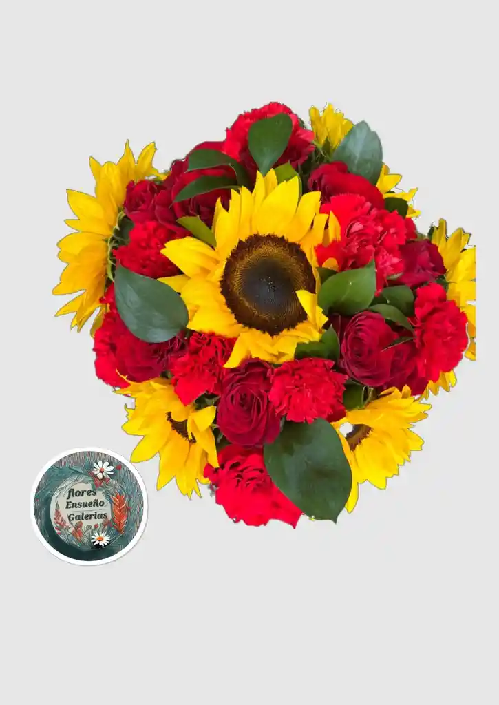 Ramo De Girasoles Y Rosas Aura Encantada: