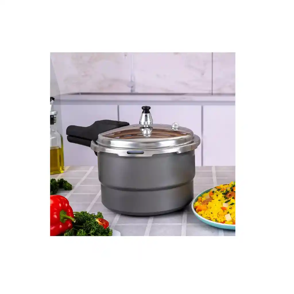 Olla A Presion 5.6l Anodizado Home Elements Color Negro