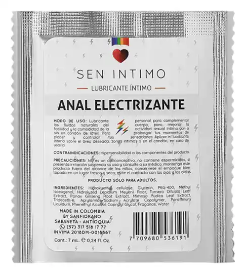 Lubricante Anal Electrizante Sachet X 7 Ml