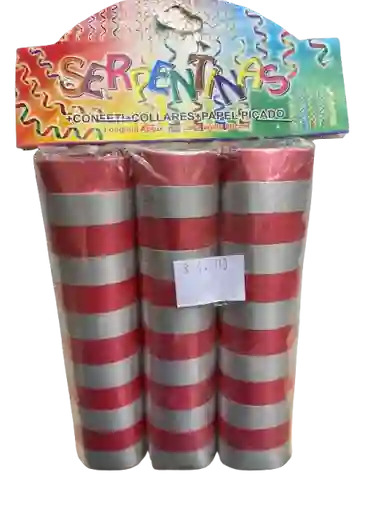 Serpentina - Rojo Y Plateado X 1 Paq