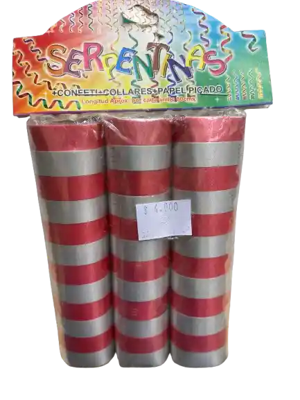 Serpentina - Rojo Y Plateado X 1 Paq