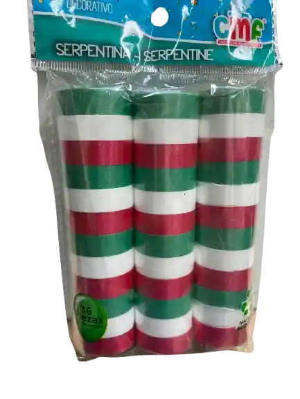 Serpentina - Verde, Blanco, Y Rojo X 1 Paq