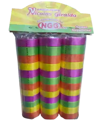 Serpentina - Rosado, Verde, Naranja, Y Amarillo X 1 Paq