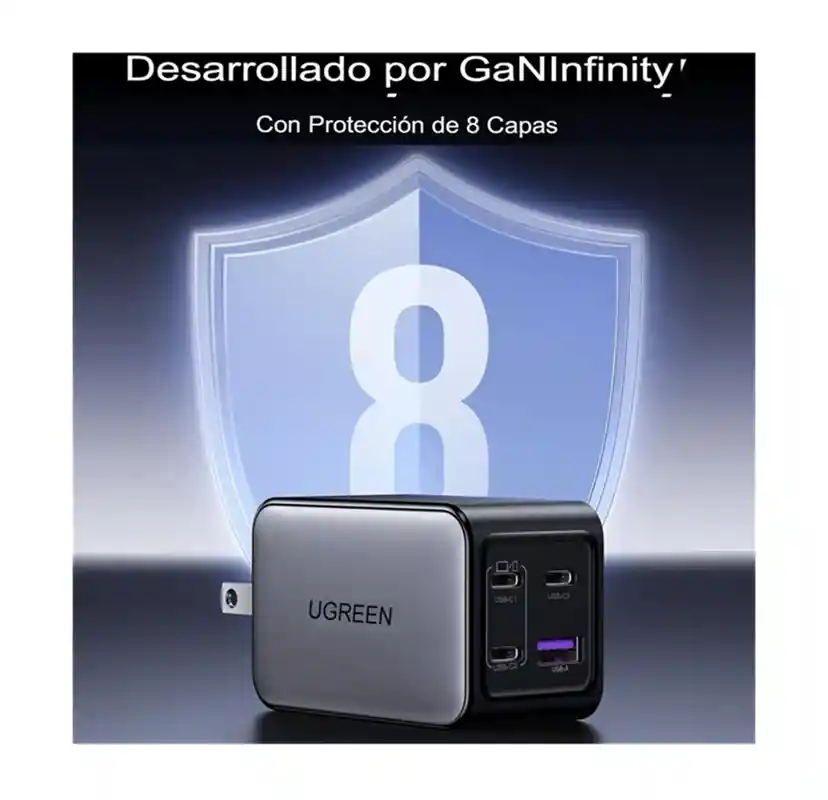 Cargador De Pared Ugreen Carga Rápida 65w 1x Usb-a 3x Usb C