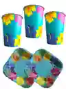 10 Platos Y Vasos Fiesta Hawaiana Aloha Tropical Decoracion