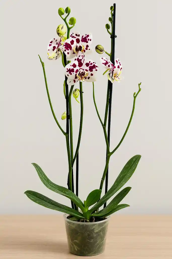 Orquídea Blanca Pintada X3 Tallos