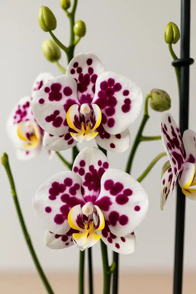 Orquídea Blanca Pintada X3 Tallos
