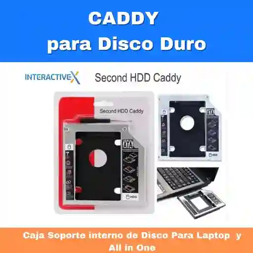 Caddy Adaptador Segundo Disco Duro Sata Ssd Cd Dvd/ Rack Disco / Porta Unidades Sata