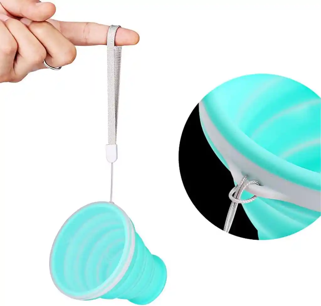 Vaso Plegable De Silicona Con Tapa Portable Reusable 270 Ml