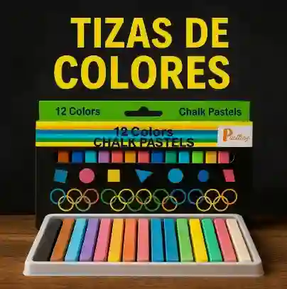 Tiza Pastel O De Colores X 12 Und