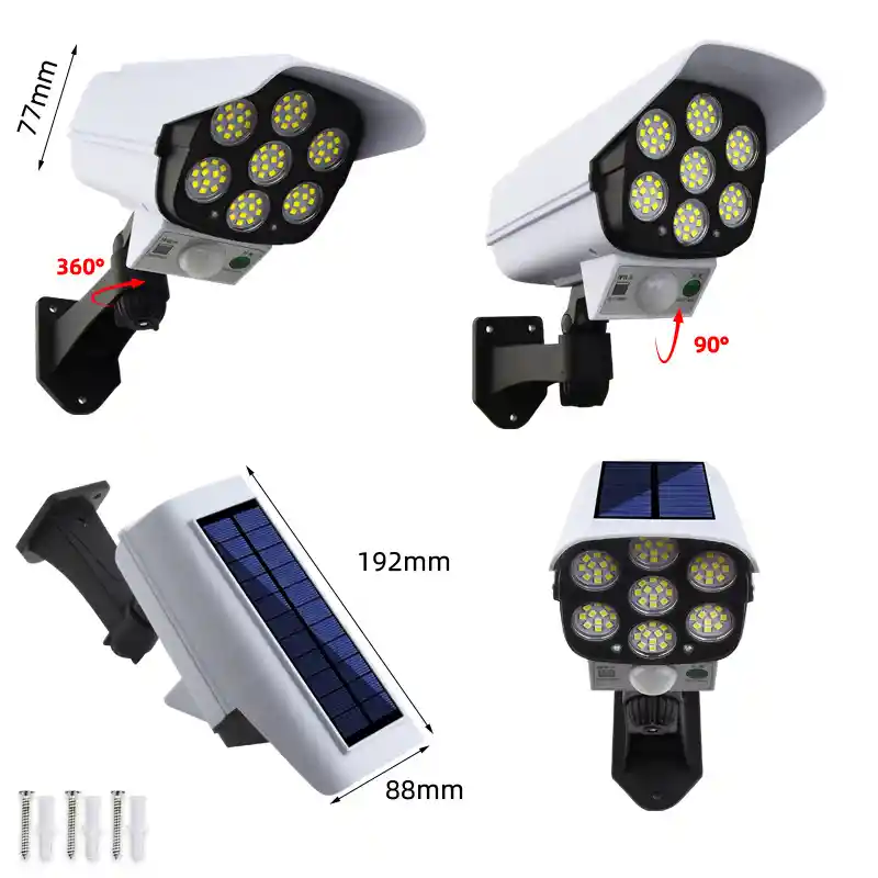Cámara Falsa Con Energía Solar Y 77 Led – Incluye Control Remoto