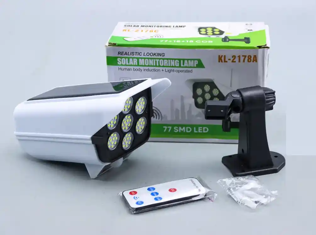 Cámara Falsa Con Energía Solar Y 77 Led – Incluye Control Remoto