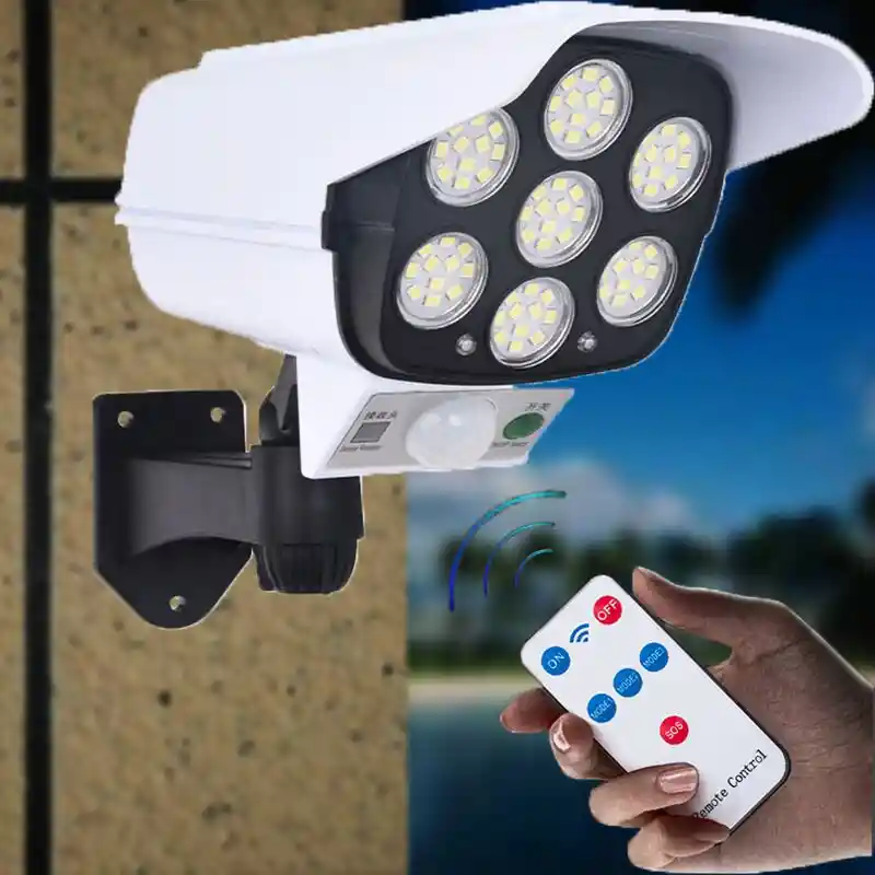 Cámara Falsa Con Energía Solar Y 77 Led – Incluye Control Remoto
