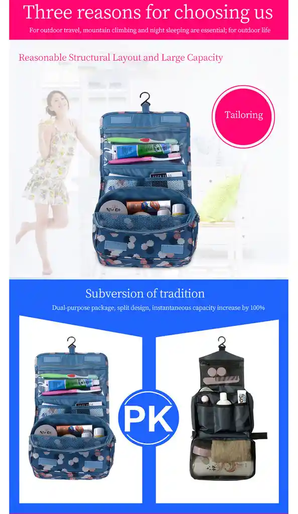 Cosmetiquera Multifuncional Expandible – Ideal Para Viajes Y Uso Diario